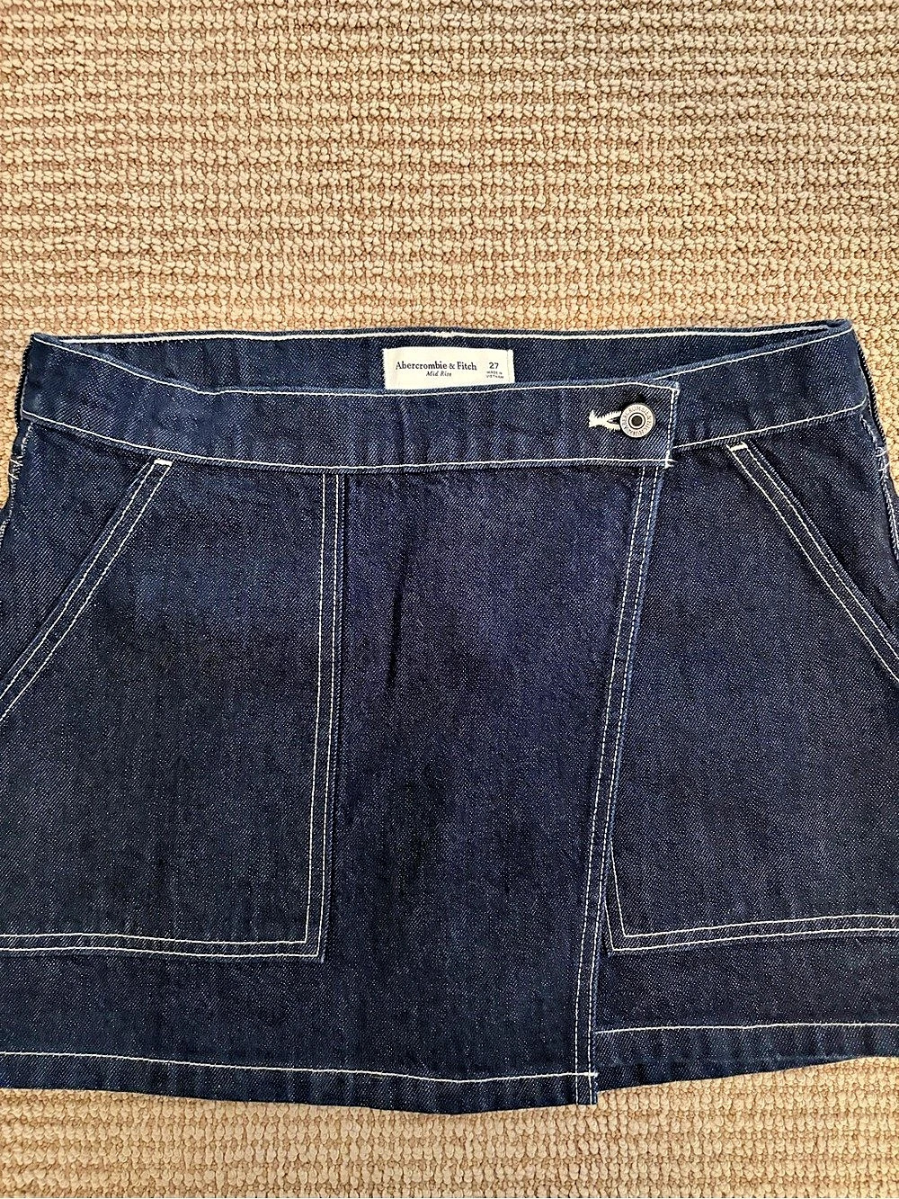 Abercrombie & Fitch Mid Rise Denim Wrap Mini Skirt Blue Size 27